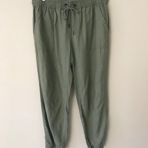 Sanctuary Jogger Linen Pants Olive Green Size XL